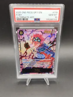 PSA 10 Koby OP11-119 Alt Art 2025 One Piece A Fist of Divine Speed - Image 1