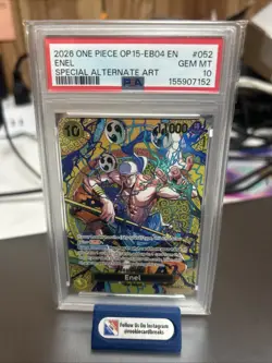 2026 ONE PIECE ADVENTURE ON KAMI'S ISLAND SPECIAL ALT ART #052 ENEL PSA 10 - Image 1