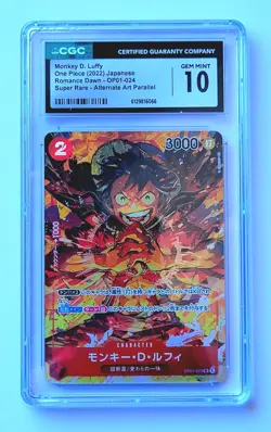 Luffy 2022 One Piece Romance Dawn SR Alt Art #OP01-024 CGC 10 Gem Mint - Image 1