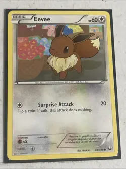 Pokemon Eevee TCG Dark Explorers Card 83/108 Regular Common - Image 1