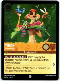 #24 Timon - Grub Rustler - Common COLD FOIL 2023 Disney Lorcana First Chapter - Image 1