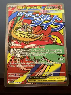 Mega Hawlucha EX 268/217 Full Art Holo Pokemon Card NM - Image 1