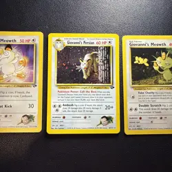 Vintage Pokemon Giovanni's Persian/Meowth-Gym Challenge 3 Card Lot- LP - Image 3