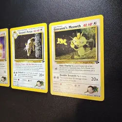 Vintage Pokemon Giovanni's Persian/Meowth-Gym Challenge 3 Card Lot- LP - Image 5