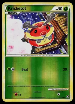 Pokemon Card - Kricketot HGSS Triumphant 65/102 Reverse Holo Common - Image 1