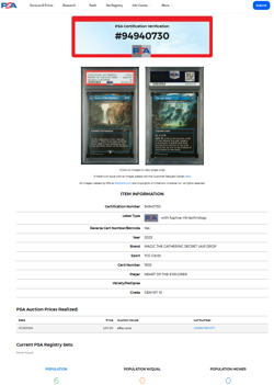 MTG Magic the Gathering Tomb Raider Secret Lair SLD Heart of the Explorer PSA 10 - Image 3