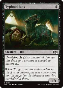 NM Typhoid Rats, MTG, Foundations Jumpstart, Magic the Gathering, 497 - Image 1