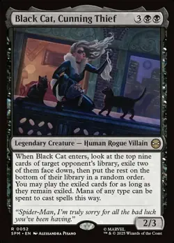 x1 Black Cat, Cunning Thief R MTG Marvel's Spider-Man M/NM, English - Image 1