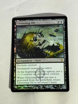 MTG FOIL Glistening Oil New Phyrexia Magic the Gathering - Image 1
