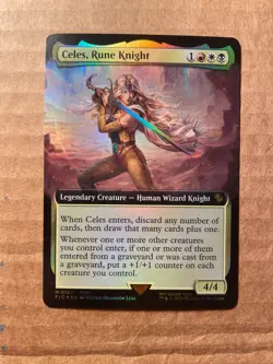 MtG Final Fantasy Commander-Celes, Rune Knight #167 Extended Art FOIL NM-M - Image 1