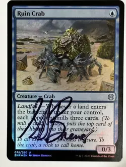 MTG Magic Ruin Crab Signed FOIL Artist Proof x1 ZNR Simon Dominic - Image 1
