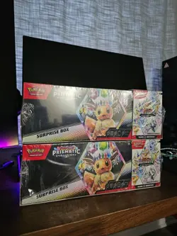 LOT OF 2: Pokemon Prismatic Evolutions Surprise Box + Booster Bundle Sams Club - Image 1