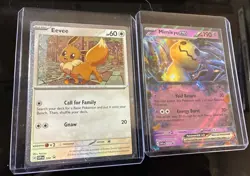 2 Lot Eevee - SVP 200 Rivals Cosmos Holo Promo Card + Mimikyu ex NM Pokemon - Image 1