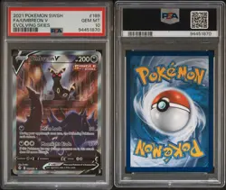 2021 Pokemon SWSH07 Evolving Skies Umbreon V Alt Full Art Holo #189 PSA 10 - Image 3