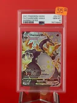 Pokemon Charizard VMAX SV107/SV122 Shining Fates Holo Shiny Rare PSA 10 - Image 1