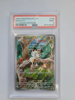Meowth 106/094 Illustration Rare PSA 9 - Phantasmal Flames - Image 1