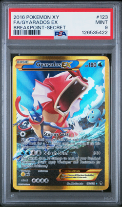 2016 POKEMON GYARADOS EX XY BREAKPOINT SECRET #123 FULL ART PSA 9 MINT - Image 1