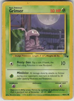 Pokemon TCG Grimer Common Fossil 48/62 - Image 1