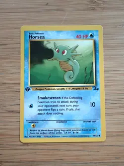 Horsea 1st Edition Pokemon TCG 49/62 Fossil Set 1999 - Image 1