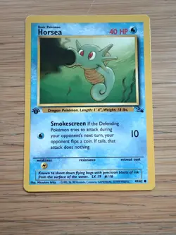 Horsea 1st Edition Pokemon TCG 49/62 Fossil Set 1999 - Image 2