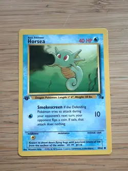 Horsea 1st Edition Pokemon TCG 49/62 Fossil Set 1999 - Image 3