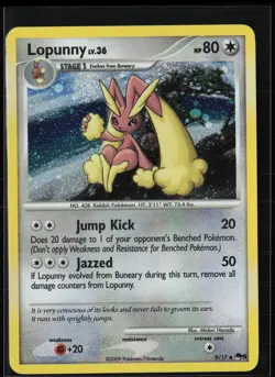 Lopunny 9/17 Uncommon POP Series 9 Pokemon Holo Lightly Played W/ Swirl! - Image 1