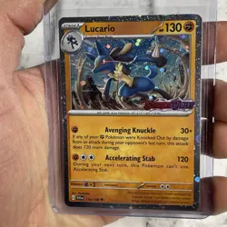 Lucario (Scarlet & Violet Stamp) Uncommon Holo 114/198 Pokemon TCG NM/MT SWIRL - Image 1