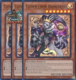 Yugioh! 3x Clown Crew Biancaviso BLZD-EN015 Super Rare 1st Ed NM - Image 1