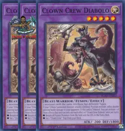 Yugioh! 3x Clown Crew Diabolo BLZD-EN032 Common 1st Ed NM - Image 1