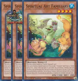 Yugioh! 3x Spiritual Art Familiars BLZD-EN022 Common 1st Ed NM - Image 1