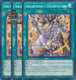 Yugioh! 3x Archfiend's Usurpation BLZD-EN067 Common 1st Ed NM - Image 1