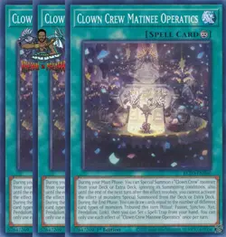 Yugioh! 3x Clown Crew Matinee Operatics BLZD-EN060 Common 1st Ed NM - Image 1