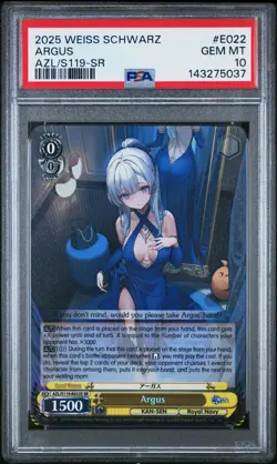 [POP 3] 2025 WEISS SCHWARZ AZUR LANE VOL.2 E022 ARGUS SR PSA 10 GEM MINT - Image 1