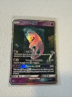 Pokemon Mewtwo GX Full Art Secret Rare Holo 78/73 Shining Legends GX Card - Image 2