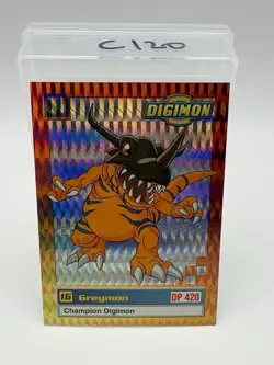 Greymon #16 HOLO Digimon Card 1999 DP420 19 of 34 Champion - Image 1