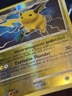 Pokemon Raichu Mysterious Treasures Holo Card 15/123 Rare Reverse Holo MP - Image 3