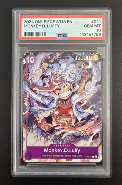 PSA 10 2024 ONE PIECE STARTER DECK ST18-PURPLE MONKEY D. LUFFY (GEAR 5) ENGLISH - Image 1
