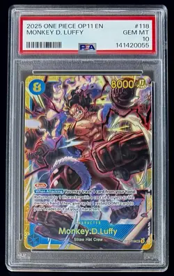 PSA 10 One Piece OP11-118 SEC - Monkey.D.Luffy - EN -Foil-A Fist of Divine Speed - Image 1