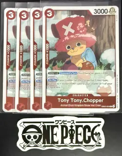 4x One Piece EB02-003 R Tony Tony.Chopper - ENG - Foil - Play Set - TCG - NM/M - Image 1