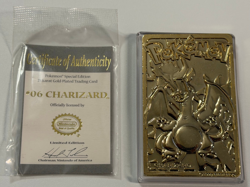 1999 Burger King Pokemon Charizard #06 23K Gold Plated Card & COA - Image 1
