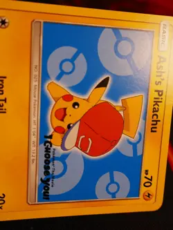 LP/NM Pokemon ASH'S PIKACHU Card BLACK STAR PROMO Set SM114 I Choose You Movie#1 - Image 2