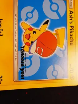 LP/NM Pokemon ASH'S PIKACHU Card BLACK STAR PROMO Set SM114 I Choose You Movie#1 - Image 3
