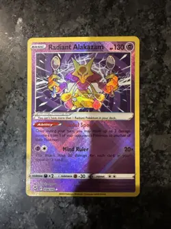 2022 Pokemon SWSH Silver Tempest Radiant Alakazam Card #059/195 - Image 1