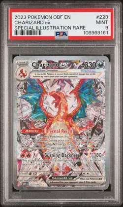2023 POKEMON OBF EN-OBSIDIAN FLAMES SPECIAL ILLUSTRATION RARE CHARIZARD EX PSA 9 - Image 1