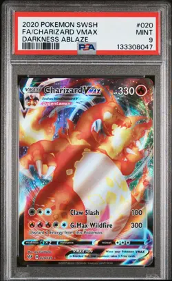 2020 POKEMON SWORD & SHIELD DARKNESS ABLAZE #020 FULL ART/CHARIZARD VMAX PSA 9 - Image 1