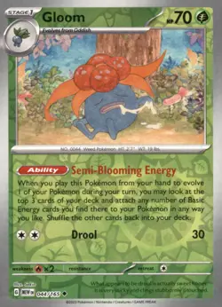 GLOOM 044/165 UNCOMMON 151 POKEMON REVERSE HOLO NEAR MINT - Image 1