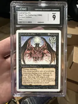 MTG Magic Revised Lord of the Pit CGC 9 Mint Vintage Magic 1994 - Image 1