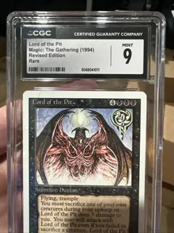 MTG Magic Revised Lord of the Pit CGC 9 Mint Vintage Magic 1994 - Image 3