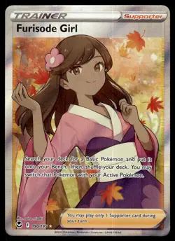 Pokemon TCG SWSH12: Silver Tempest #190/195 Furisode Girl (Full Art) NM - Image 1