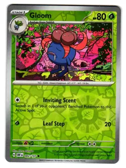 Gloom 002/197 Common Obsidian Flames Pokemon Reverse Holo Near Mint - Image 1